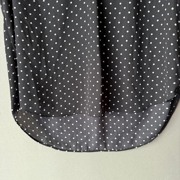 Vince Camuto sz S black‎ white polka dot sleeveless blouse NWT - Picture 10 of 11